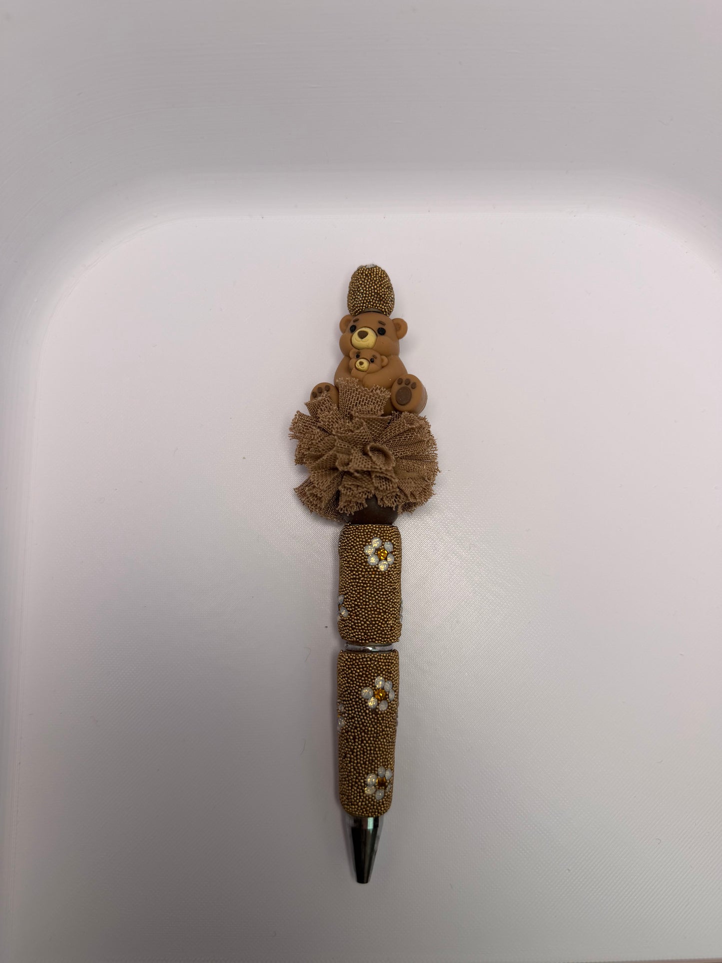Glitterpen bruin