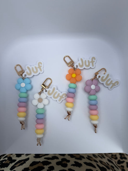 Pastel bloem keychain