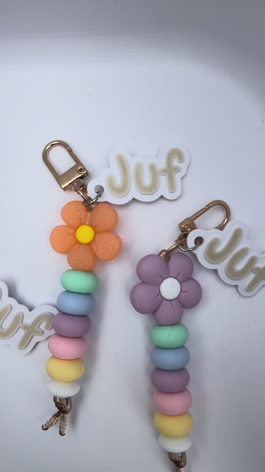 Pastel bloem keychain